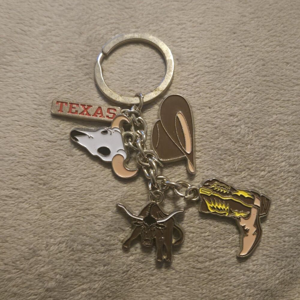 Texas Charm Keychain Cowboy Souvenir Metal Souvenir Charms